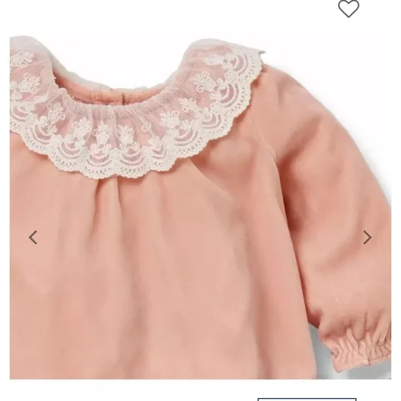 Janie & Jack Baby Girl Velvet Collared Matching Set - Picture 2 of 3